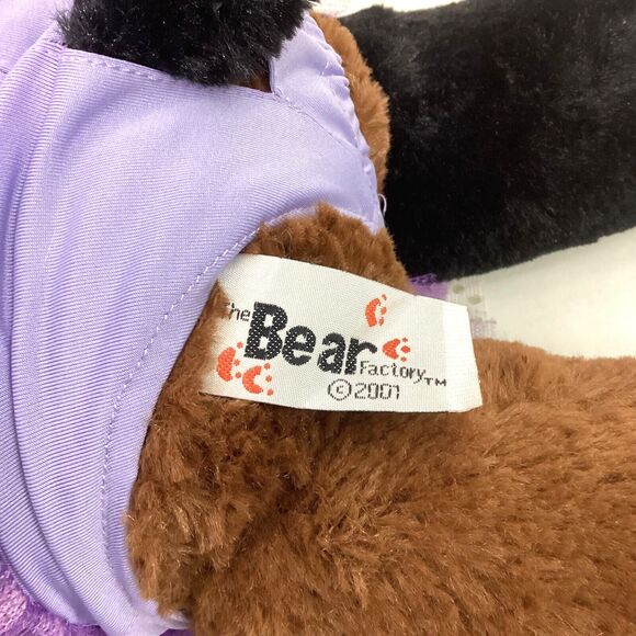The Bear Factory-Calico Cat-Brown/Black/White-Lavender Sparkle Dress- 15" Plush - Picture 5 of 6
